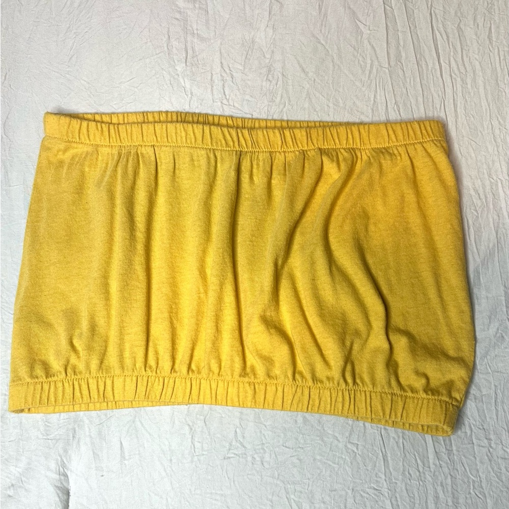 The Rolling Stones Mustard Yellow Strapless Tube Top - Picture 4 of 6